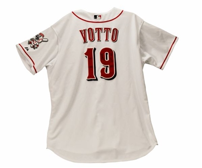 2012 Joey Votto Game-Used and Signed Reds Home Jersey